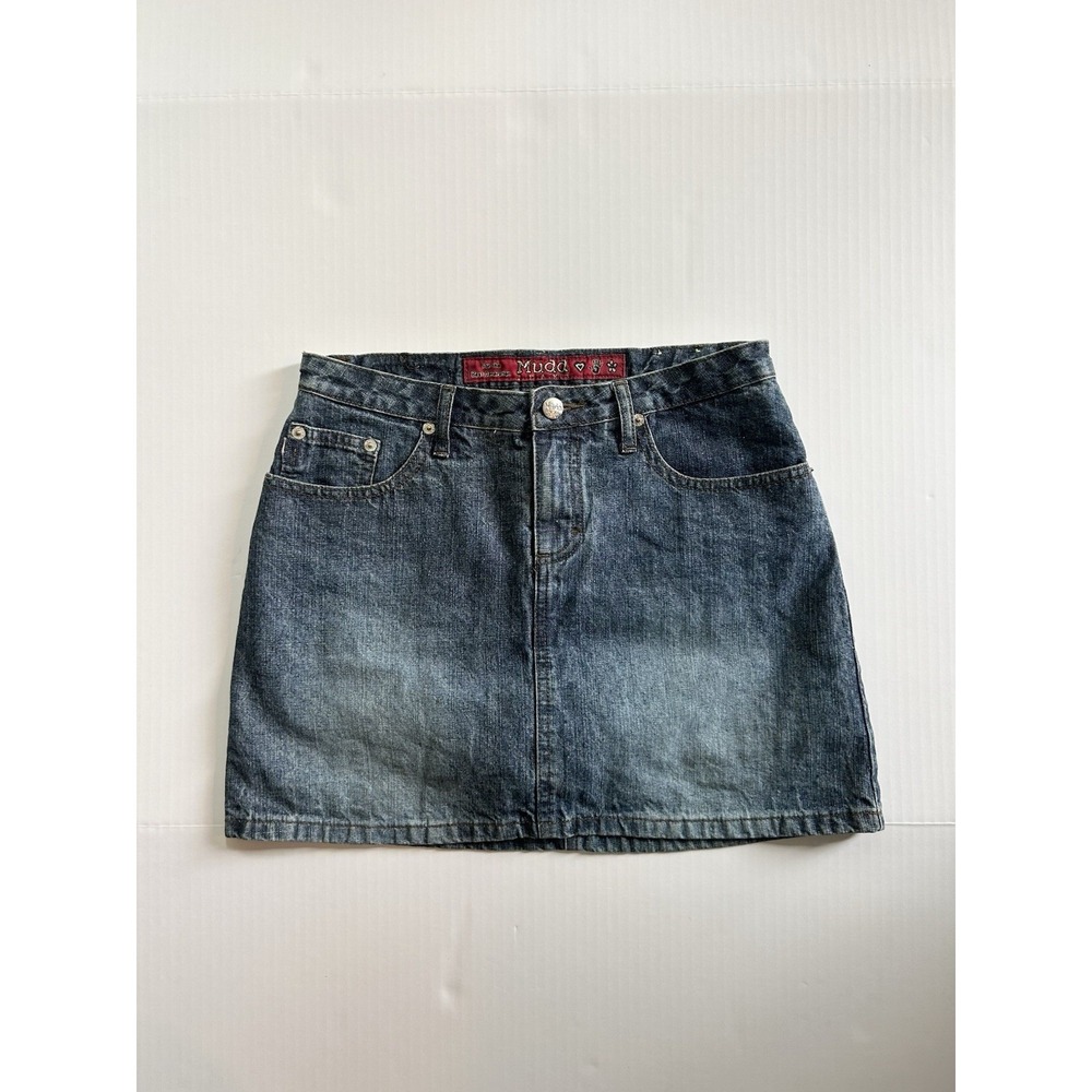 2000s Mudd Denim Mini Skort Built In Shorts Y2K Grunge Indie Festival